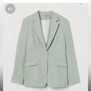 Medium single-breasted mint green H&M full sleeve length blazer